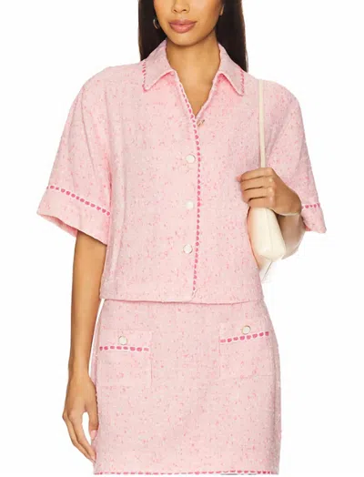 SIMKHAI KHLOE SHORT SLEEVE BUTTON DOWN IN PINK