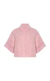 Simkhai Khloe Tweed Cover-up Shirt In Pink