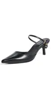 Simkhai Kieran Leather Mini Buckle Pumps Black In Black