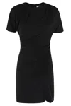 Simkhai Kiko Short Sleeve Mini Dress In Black In Black
