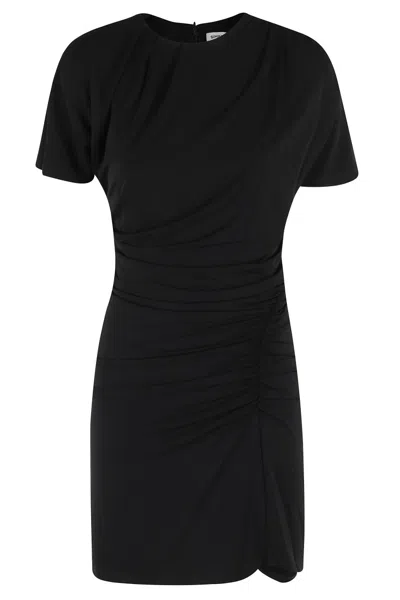 Simkhai Kiko Ruched Jersey Mini Dress In Black