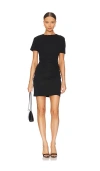 Simkhai Kiko Short Sleeve Mini Dress In Black In Black