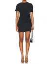 Simkhai Kiko Short Sleeve Mini Dress In Black In Black