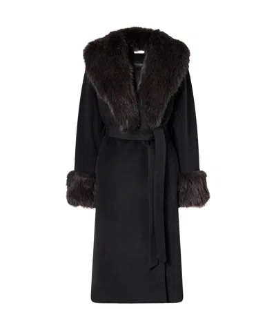 Simkhai Kinsley Long-sleeve Belted Coat In Brown
