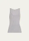 Simkhai Kioni Silk And Cashmere Scoop-neck Tank Top In Nickel Melange