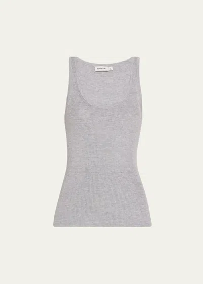 Simkhai Kioni Silk And Cashmere Scoop-neck Tank Top In Nickel Melange