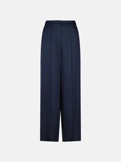 SIMKHAI 'KIRA' LOOSE PANTS IN NAVY BLUE ACETATE BLEND