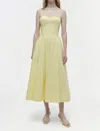 Simkhai Kittiya Cotton Midi Dress In Buttercream In Yellow