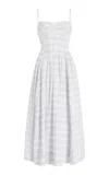 Simkhai Kittiya Check A-line Midi Dress In Blue