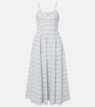 SIMKHAI KITTIYA GINGHAM COTTON MIDI DRESS