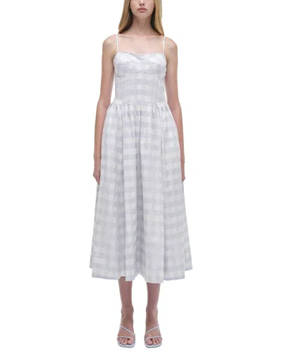 Simkhai Kittiya Checked Cotton-voile Midi Dress In White