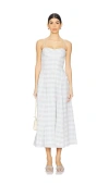Simkhai Kittiya Check A-line Midi Dress In Baby Blue