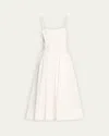Simkhai Kittiya Sleeveless A-line Midi Bustier Dress In White