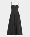 Simkhai Kittiya Sleeveless A-line Midi Dress In Black