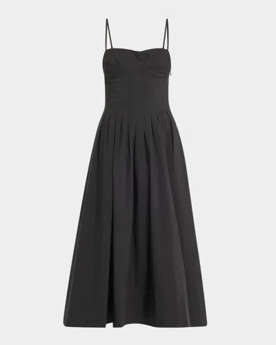 Simkhai Kittiya Sleeveless A-line Midi Dress In Black