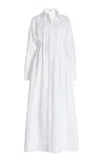 Simkhai Klara Cotton Poplin Maxi Shirt Dress In White