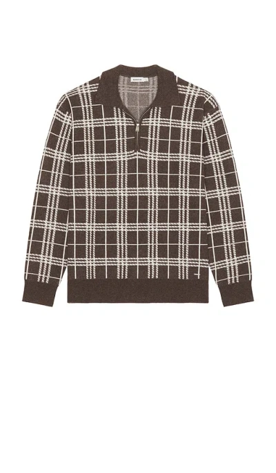 Simkhai Klaus Zip Polo Sweater In Brown