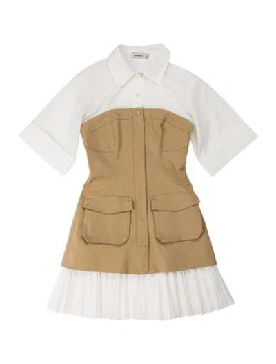 Pre-owned Simkhai Knee-length Dress In Neutrals/white