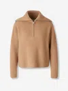 Simkhai Womens Camel Landry Half-zip Ribbed Cashmere Jumper In Brown
