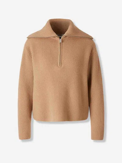 Simkhai Zip-neck Sweater In Brown