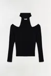 Simkhai Lila Ribbed-knit Off-shoulder Top In Black