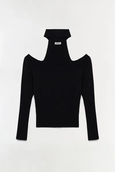 Simkhai Knitted Lila Off Shoulder Top In Black