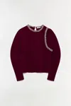 Simkhai Womens Oxblood Monroe Embellished Wool-blend Jumper In Burgundy