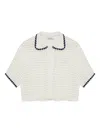Simkhai Shiloh Open-knit Cotton-blend Shirt In White
