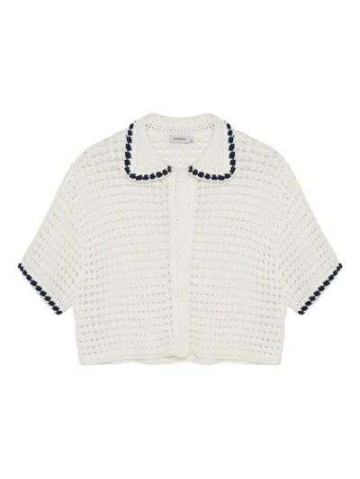 Simkhai Knitted Polo-trimmed Polo Shirt In White