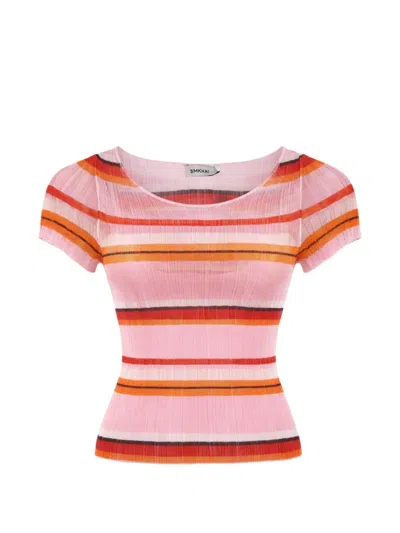 Simkhai Knox Plisse Striped Top In Multi