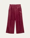 Simkhai Kobie Wide-leg Leather Pants In Red