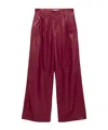 Simkhai Kobie Wide-leg Leather Pants In Burgundy
