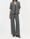 Simkhai Koda Button Down Shirt In Black In Animal Print