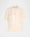 Simkhai Koda Button Down Top In Sand In White