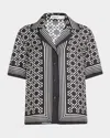 Simkhai Koda Button Down Shirt In Black In Animal Print