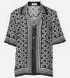 Simkhai Koda Printed Bowling Shirt In Black