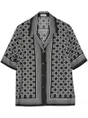 Simkhai Koda Button Down Shirt In Black In Animal Print