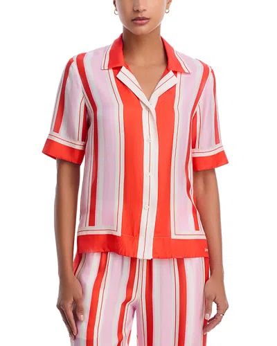 Simkhai Koda Short Sleeve Shirt In Red