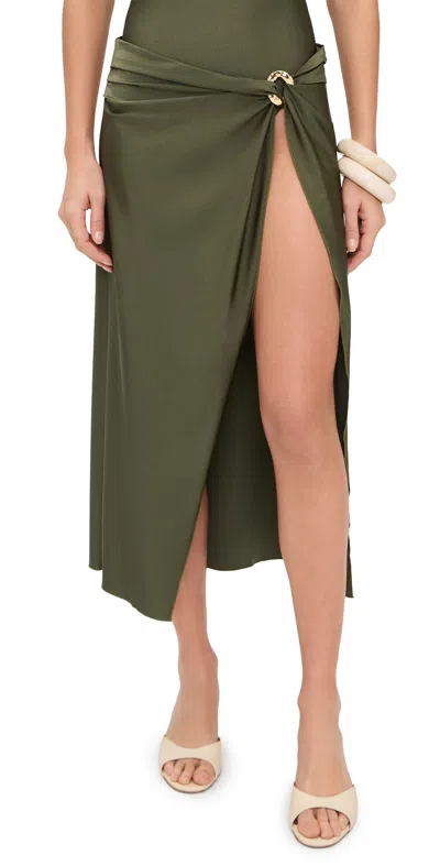 Simkhai Kora Wrap Midi Skirt Fern In Green