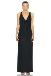 Simkhai Kosme Deep V-neck Gown In Black