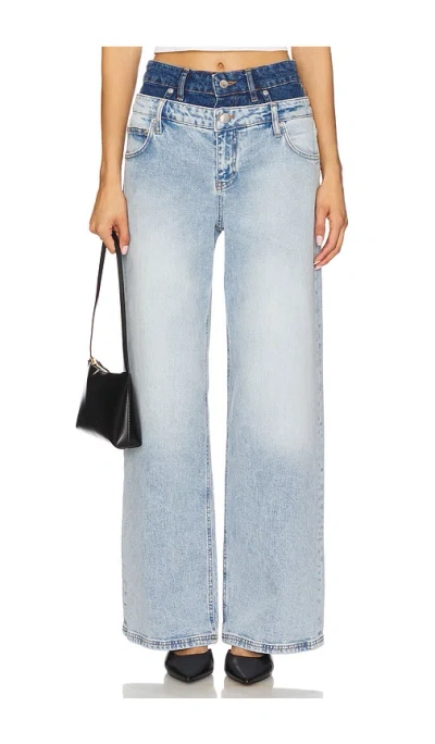 Simkhai Kove Double Waistband Jean In Blue