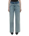 Simkhai Kove High Rise Double Waistband Jeans In Two Tone Del Mar In Two Tone Del Mar