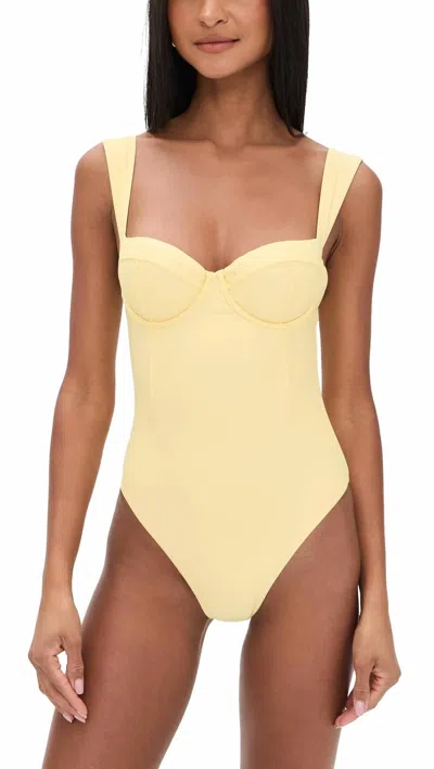Simkhai Kyle Bustier One Piece In Butter Cream In Yellow