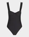 Simkhai Kyle Bustier One-piece Swimsuit In Black
