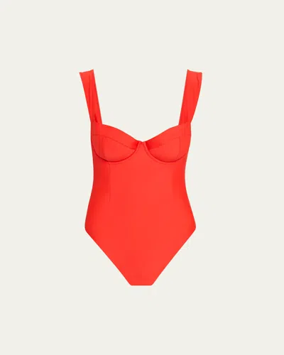 SIMKHAI KYLE BUSTIER ONE-PIECE SWIMSUIT