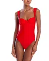 Simkhai Kyle Bustier Swimsuit In Fiery Red
