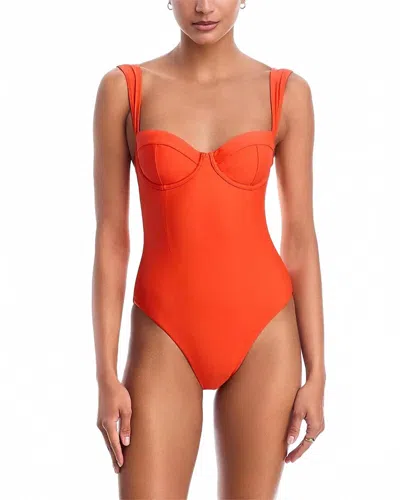 Simkhai Kyle Bustier One Piece Swimsuit In Lobster In Multi