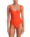Simkhai Kyle Bustier One-piece Swimsuit In Red