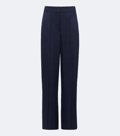 Simkhai Kyra High-rise Satin Wide-leg Pants In Blue