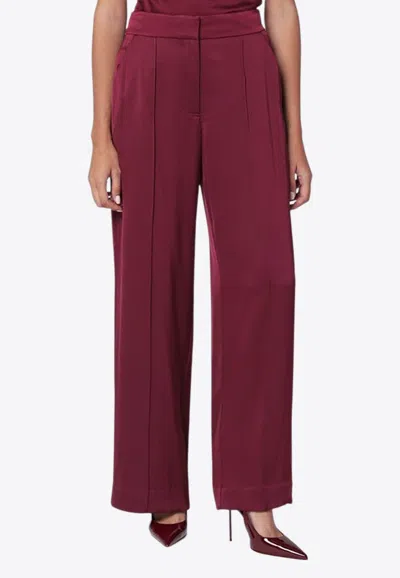 Simkhai Kyra Satin Tailored Pants In Red